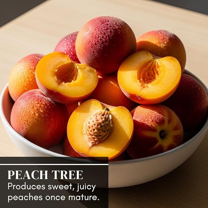 Peach Tree Seeds – Easy to Grow, Hardy, Delicious Fruit, Perfect for Garden Planting, Beginner-Friendly, Fast-Growing, Ideal for Fresh Peaches & Cooking (4 Seeds)