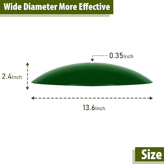 13" Bird Feeder Rain Cover,Bird House Dome,Hummingbird Feeder Guard, Proof for Shepherd's Hook Outdoors,Smart Birds Feeder's Umbrella(Green), 4Pack