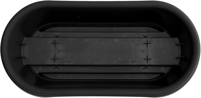 Bloem 24" Plastic Deck Rail Planter, 9" H x 24" L x 12" W, Fits Rail Sizes Between 4.75 to 5.75" Wide, Black, 2-Pack