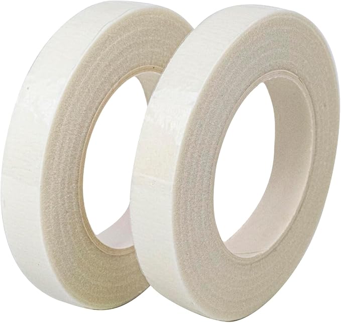 Floral Accessories - 1/2in White Flower Tape Stem Wrap - 12 Rolls Per Box - New Formula Rd, White, 1/2 Inch, 12 Pieces