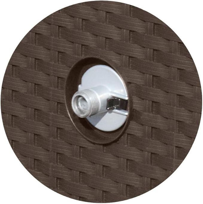 Suncast 175 ft. Wicker Style Resin Hose Hideaway with Hose Guide, Java & 33 Gallon Hideaway Can Resin Outdoor Trash with Lid Use in Backyard, Deck, or Patio, 33-Gallon, Brown