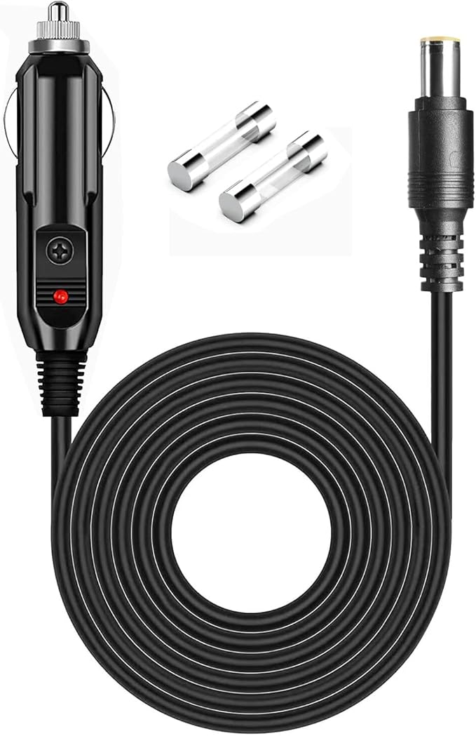 Car Charger Compatible with BLUETTI Car Charging Cable EB3A / EB70 / EB70S / AC50S Portable Power Station Solar Generator 6.6 Feet 16AWG UL Certified DC Power Cord & 15A Fuse