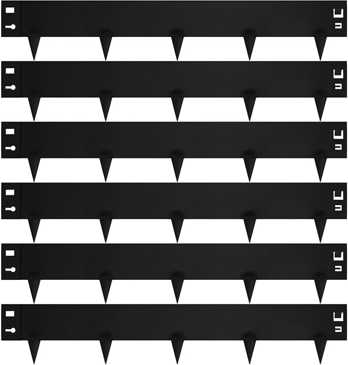 41" L X 9.4" H Galvanized Steel Landscape Edging, 6 Pack Metal Edging for Landscaping, Hammer-in Metal Garden Edging for Lawn, Yard & Pathway Border
