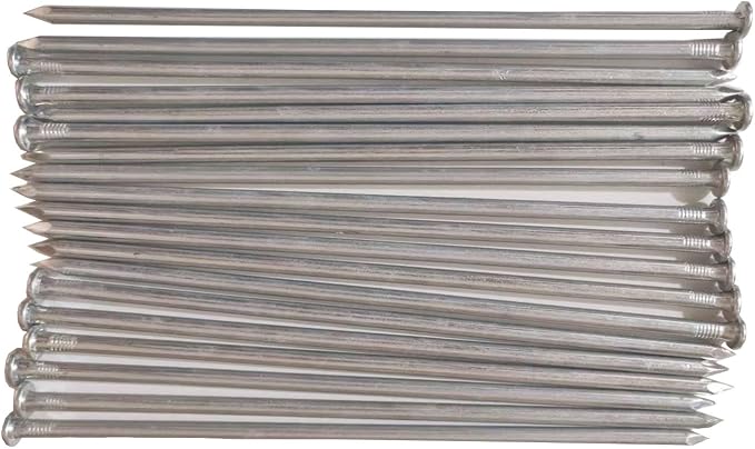 Landscape Stakes,Metal Galvanized Landscape Spikes for Artificial Turf,Tent Spikes,Paver Edging (25, 10 in)