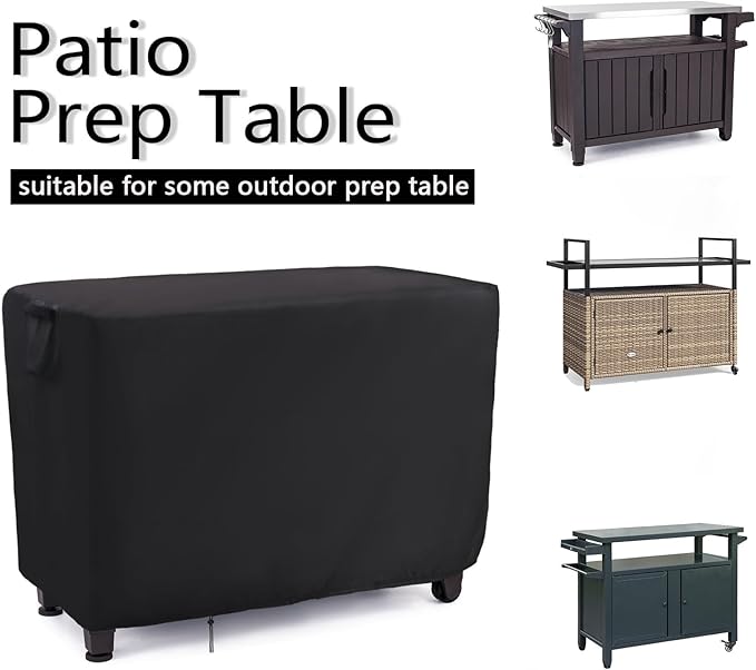 Patio Prep Table Cover for 52 Inch Keter Unity XL Portable Outdoor Table, Waterproof Outdoor Bar Table Covers, Outdoor Grill Cart Pizza Oven Table Cover - 52 x 22 x 33 Inch