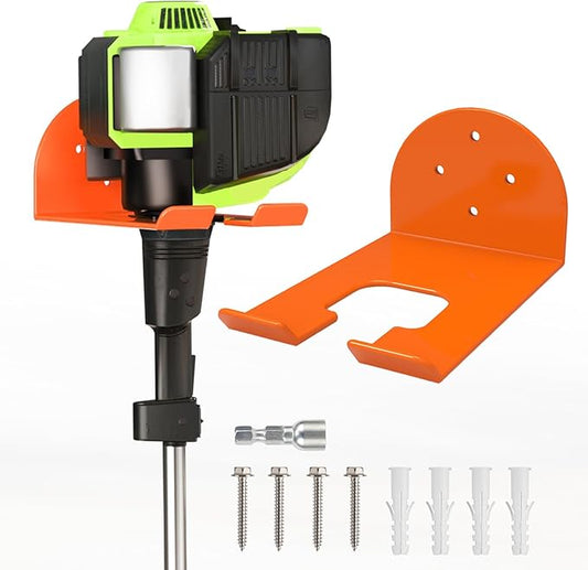 Weedeater Hanger, Heavy Duty Weed Eater Hanger Wall Mount, Garden Power Tool Holder with Rubber Coating for Grass Trimmer, Hedge Trimmer, Leaf Blower, Garage Organizer, 1 Pack