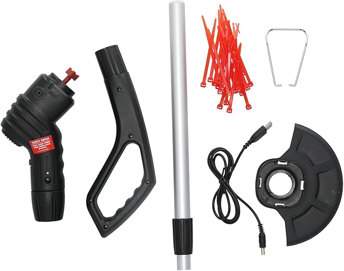 Electric Weed Wacker Cordless Stringless Electric Lawn Mower Handheld Long Battery Life Household Cordless Small USB Rechargeable Field Mower with 20 Replace Blades for Yard Garden
