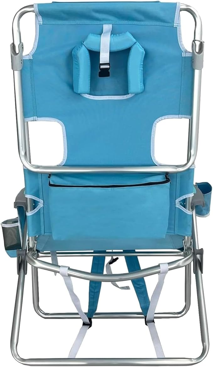 Ostrich the Backpack 3N1 Portable Chair with Cooler Bag and Reclining Lounger for Tanning, Camping, Beach, and Outdoor Essential, Light Blue