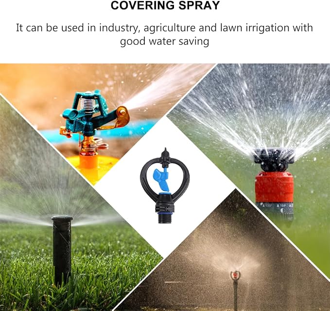 Cabilock 4.33 Inch Butterfly Rotating Nozzle with 1/2 Inch Male Thread Lawn Sprinkler Head for Garden Irrigation and Lawn Watering Plastic Rotary Sprinkler for Efficient Outdoor Sprinkling