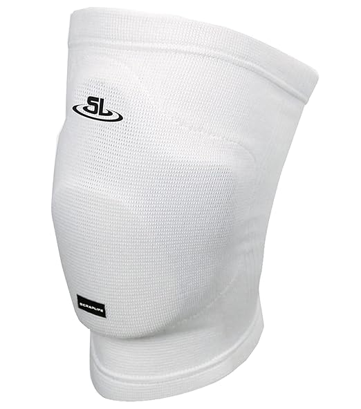 ScrapLife Wrestling | KP0302 | Defender White Kneepad | Premium Protective Compression Padded Knee Sleeve | Jiu Jitsu MMA (Large/XL)