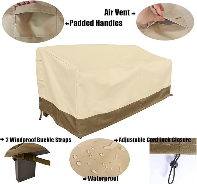 Outdoor Furniture Waterproof Cover for 3-Seater Sofa, All Weather Protection Patio Outdoor Large Sofa Covers Waterproof.