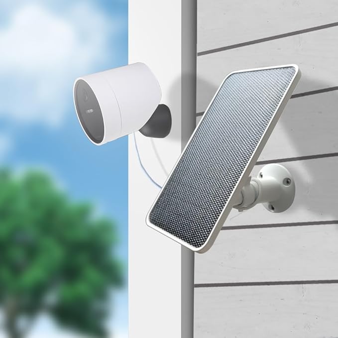 JJMASEE Solar Panel for SimpliSafe Outdoor Security Camera and Series 2, Waterproof Solar Charger for SimpliSafe Outdoor Camera, with 13FT Cable & 360° Adjustable Aluminum Alloy Mount (2 Pack)