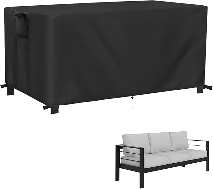 Kingling Outdoor Bench Cover for 3-Seat Aluminum Sofa, Patio Sofa Covers Waterproof for Outdoor Seating Loveseat Covers Heavy Duty Couch Cover-73 W x 26" D x 25" H Inch(Black)