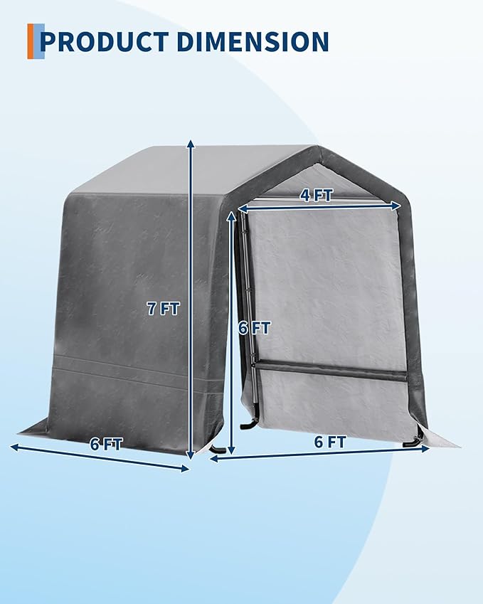 6X6 ft Heavy-Duty Portable Outdoor Storage Shed