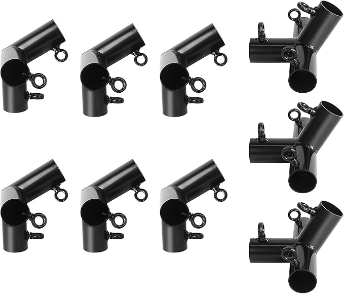 Aoneky 1'' Corner Canopy Fitting Couplers Kit - Fits 3/4" EMT - Frame Carport Connectors (6-Legs Canopy Top Kit)