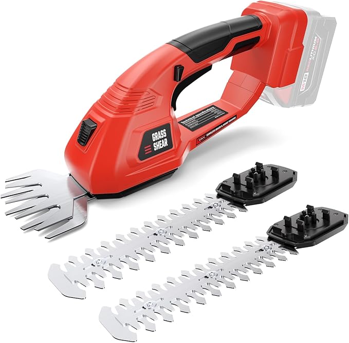Cordless Grass Shear & Hedge Trimmer fit Milwaukee M18/18V Battery, 2 in 1 Handheld Electric Shrubbery Trimmer, Bush Trimmer for Yard & Garden, Lawn(Tool Only)