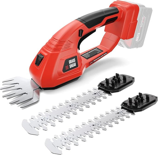 Cordless Grass Shear & Hedge Trimmer fit Milwaukee M18/18V Battery, 2 in 1 Handheld Electric Shrubbery Trimmer, Bush Trimmer for Yard & Garden, Lawn(Tool Only)
