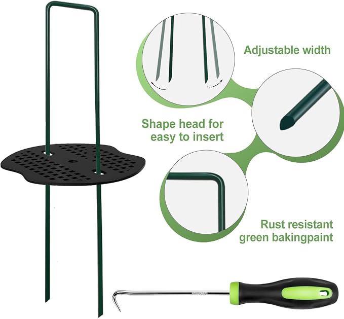 Landscape Staples 6Inch 200pcs Garden Stakes + 200pcs Gasket, Lawn Pins with Spray Coating Craft,11Gauge Anti-Rust Ground Yard Spikes Anchoring for Outdoor Tents Irrigation Hoses (Green)