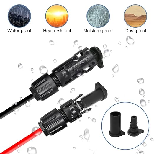 Solar Connector Cap 5pairs, IP68 Water Resistant and Dust, Male and Female Solar Plug Cap for Solar Panel Connector, Solar Inverter