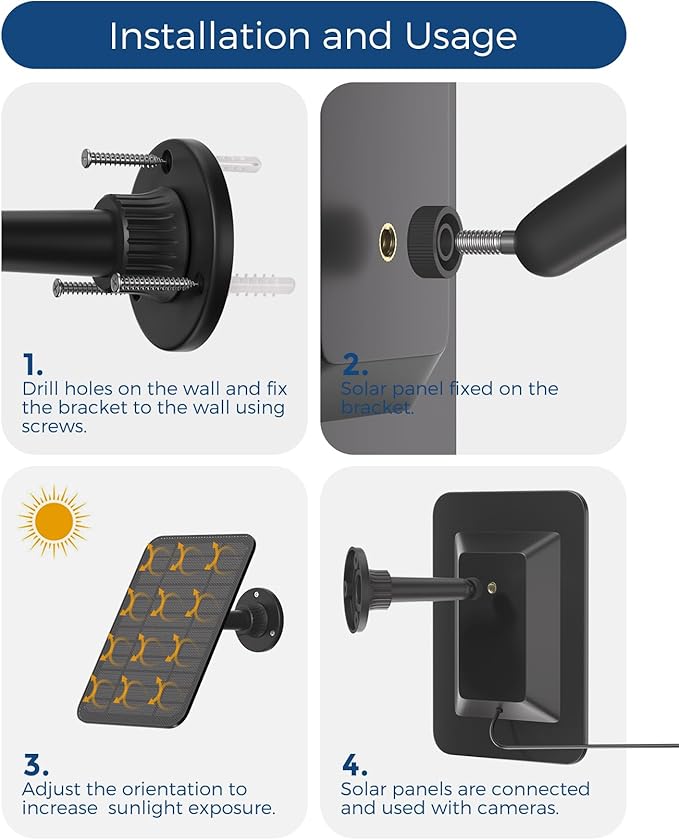 Solar Panel for Blink Outdoor 4(4th Gen)/Blink Outdoor(3rd Gen) XT3 and Blink XT2/XT Camera/Blink Outdoor Camera,Solar Charger with 13.12Ft Outdoor Power Cable, Adjustable Mount, IP65 Waterproof
