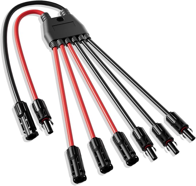 ECO-WORTHY Integrated Solar Connector 2-6 Y Branch Parallel PV Adapter Cable Wire Plug Tool Kit for Solar Panel(M/FFF+F/MMM)