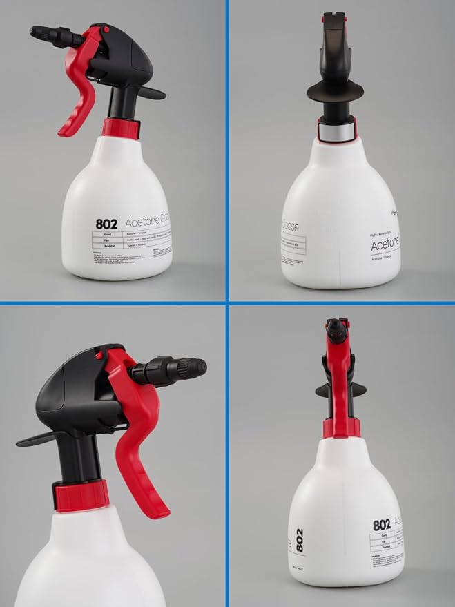 Sprayers Plus 802 Professional Acetone Sprayer, Heavy Duty Chemical Resistant, 316 Stainless Steel Spring, 25 ft Long Reach for Acetone Vinegar Cleaning,1.44 litres
