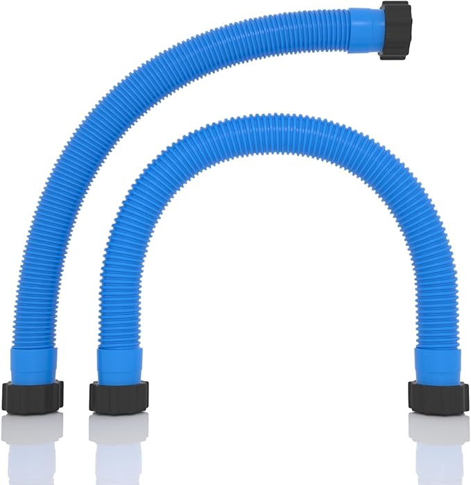 1.5" x 20" Pool Hose Replacement, Pack of 2 - Compatible with Above Ground Pools Filter Pump Hoses, Sand Filters, Saltwater Systems (1,500-2,500 GPH), Blue