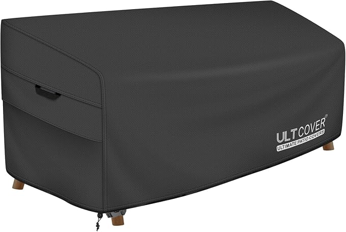ULTCOVER Waterproof Outdoor Sofa Cover - Heavy Duty Patio Bench Covers 86W x 30D x 35H inch, Black