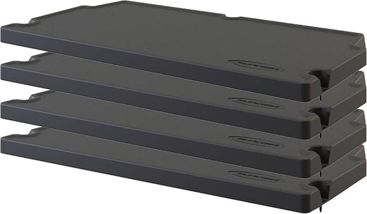 Suncast 4 Pack Vertical Shed Shelf Kit, Space Saving Shelving for Wall Mount Outdoor Storage Structures, 27.75" W x 14.5" D x 1.25" H, Black