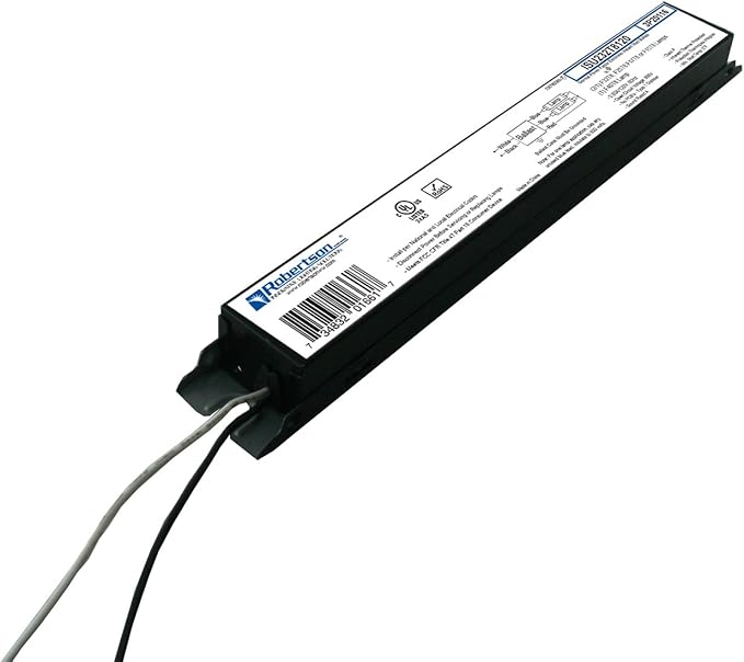 Robertson ISU232T8120 (3P20116) Electronic Fluorescent Ballast, for 1 or 2 T8 Fluorescent Lamps Between 17W-32W (F17T8 Through F32T8) or 1 F40T8 Lamp, Instant Start, 120V (Qty 1)