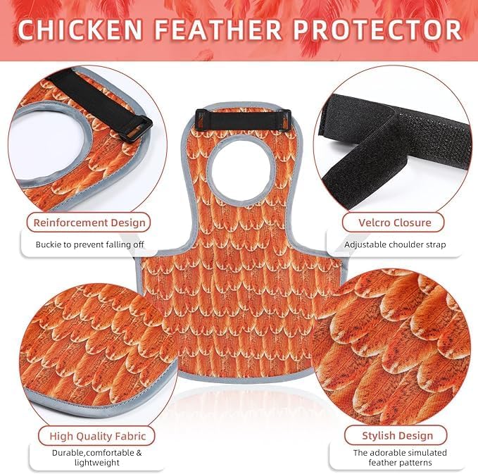 Chicken Saddles for hens, Chicken Apron Back Protector for Hens With Adjustable Strap, Chicken Hen Mating Saddle