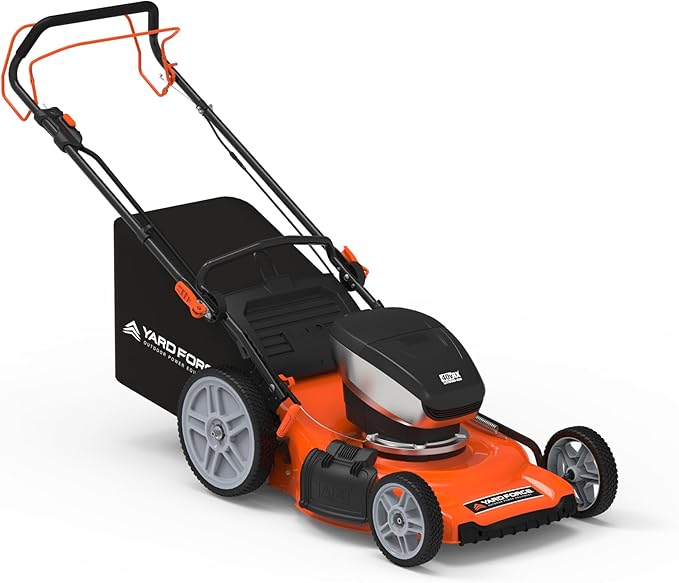 Yard Force Electric YF40VRX21-SP 21" Cordless Lawn Mower – 40V Lithium-Ion Battery, 3-in-1 Self-Propelled, Adjustable Cutting Heights, Brushless Motor. 2X Batteries Included.