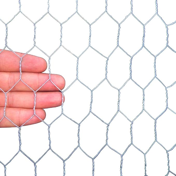 20GA Galvanized Hexagonal Poultry Netting Chicken Wire 24 inches x 150 feet x 1 inch Mesh