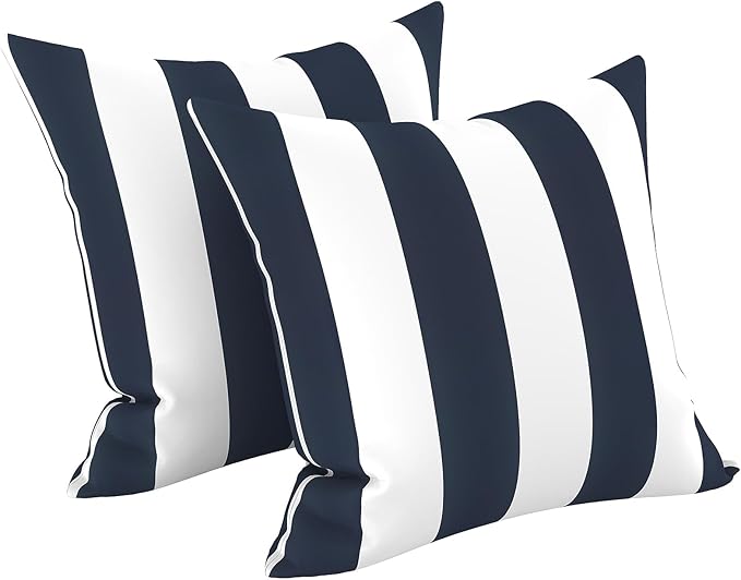LVTXIII Outdoor Pillow Covers 20x20 Inch, 2 Pack Large Square Throw Pillow Cases, Fade-Resistant Cushion Covers for Patio Furniture Sofa, Garden Porch, Cabana Navy
