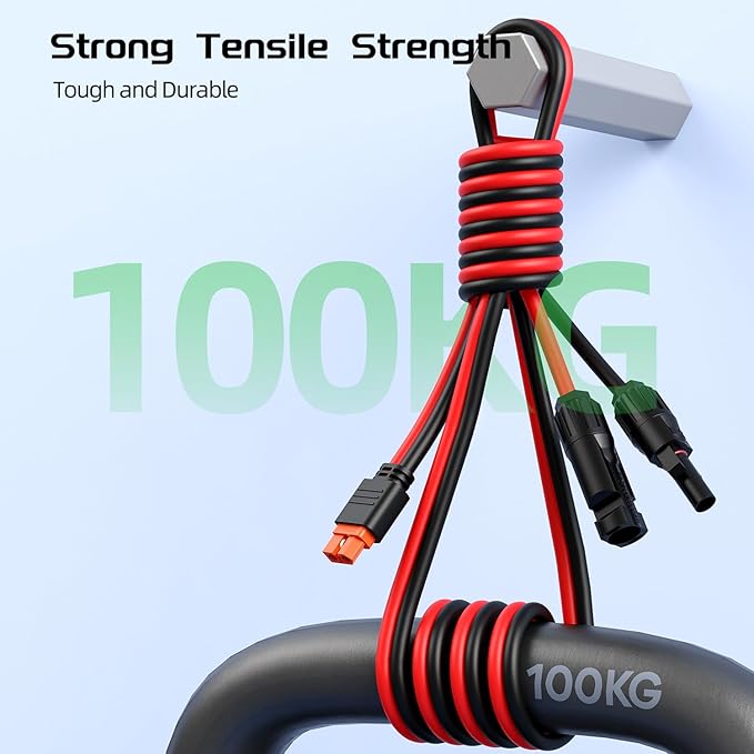 Bateria Power 10AWG XT60i Connector Cable, 10 Gauge 25FT Solar to XT60i Extension Cable for RV Foldable Solar Panel, Portable Power Station, Solar Generator