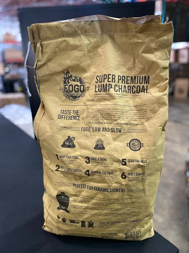 FOGO Premium Hardwood Lump Charcoal, Natural Large Sized Lump Charcoal, 17.6 Pound Bag and FOGO Barrel Proof Bourbon Barrel Blocks, 2 Pound Resealable Bag, Bundle