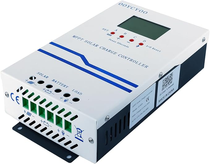 MPPT Solar Charge Controller 60 amp, 12V 24V 36V 48V Auto 60A Solar Panel Charge Regulator, Max 160V Input with LCD Display for Lead-Acid Sealed Gel AGM Flooded Lithium Battery…