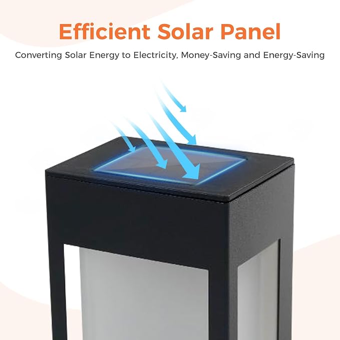Solar Yard 4-Pack LED Outdoor Wall Lights, Waterproof Exterior Wall Sconce Lantern for Porch, Patio, Doorway, Frosted Rectangle