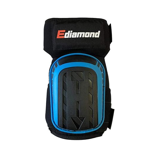 EDiamondTools Professional Knee Pads for Construction, Flooring and Cleaning with Heavy-duty Gel Cushion & Anti-Slip Adjustable Straps
