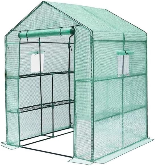 Garden Winds Custom Fit Replacement Cover Compatible with The Greengro 56" x 56" Portable Walk in Instant Pop Up Greenhouse Zipper Entry Door Mesh Side Windows - PE Fabric - Green