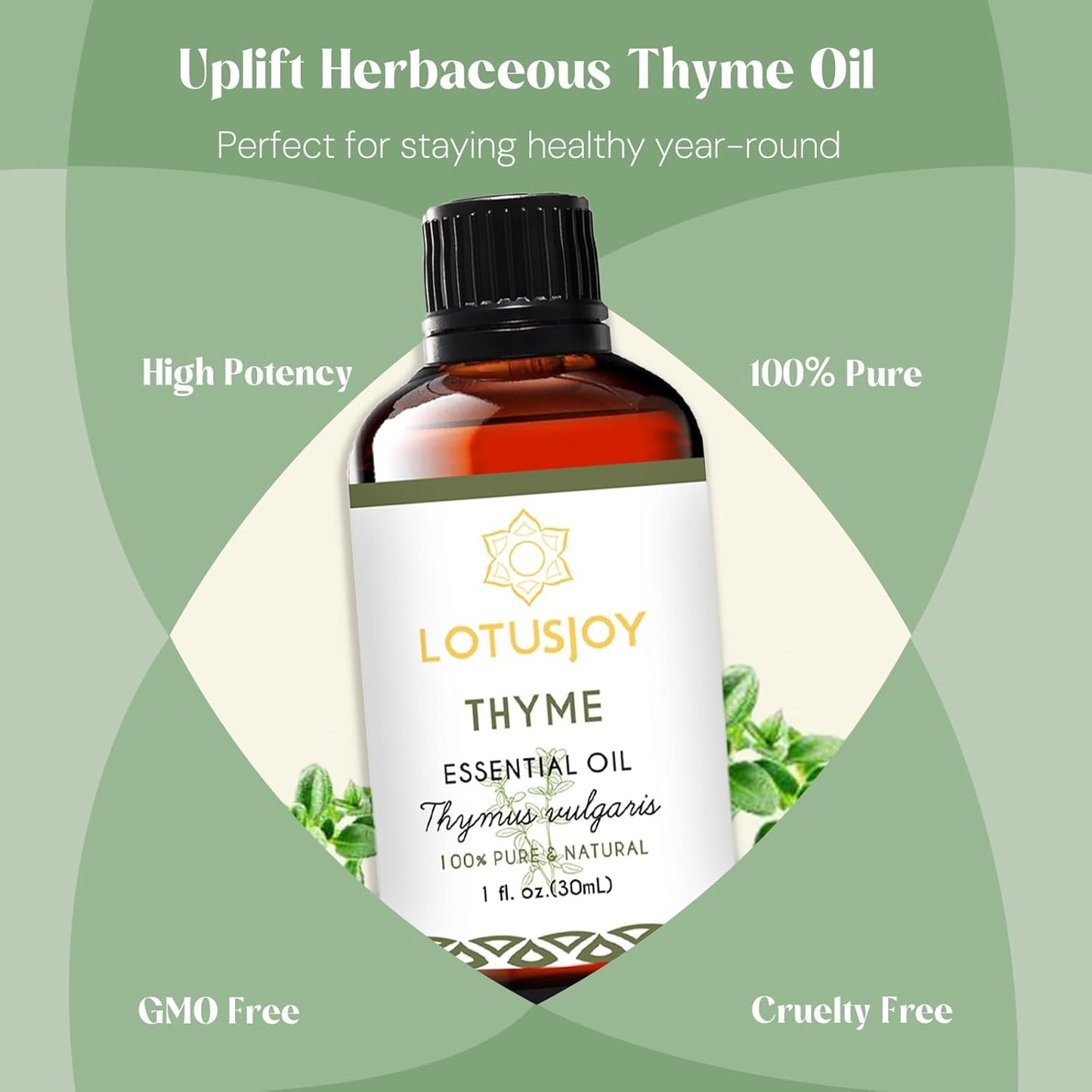 Thyme Essential Oil for Diffuser, Skin, Hair - 1 Oz