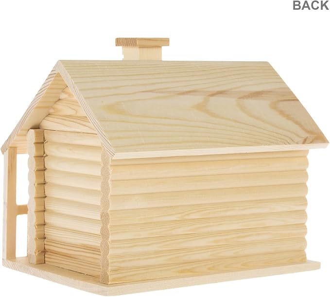 Hobby Lobby Woodpile Fun! Log Cabin Unfinished Wood Birdhouse | Paintable, Customizable, For Kids and Adults