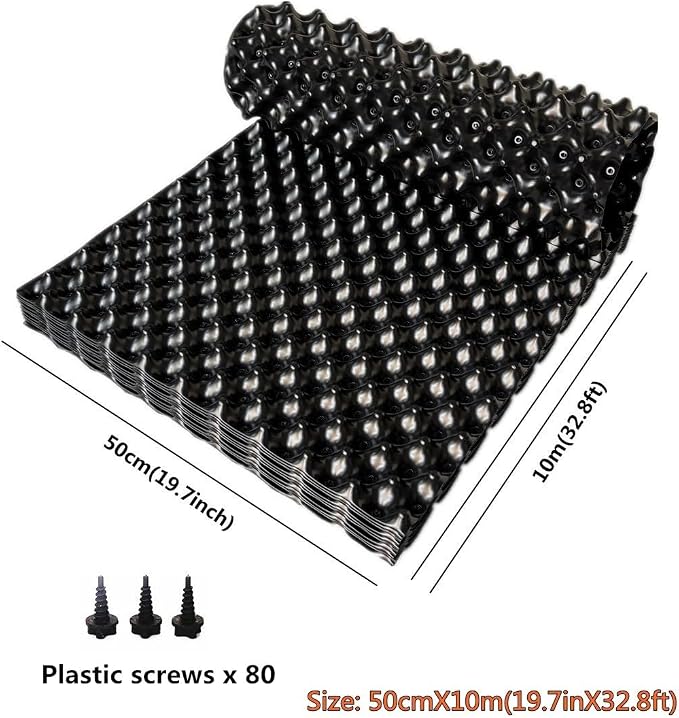 Air Pruning Plastic Root Control Containers/pots Nursery pots for Plants (Black, 50cmX10m)