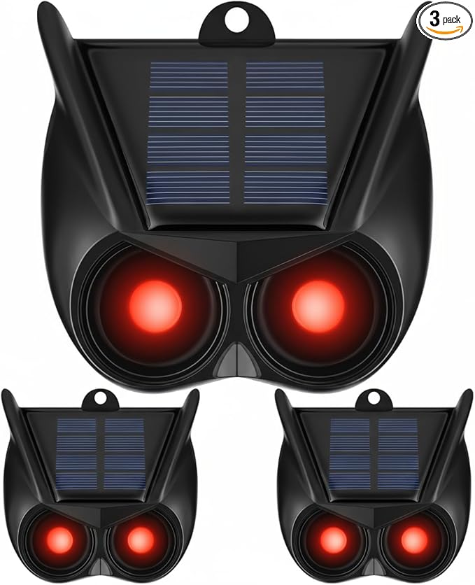 Qualirey 3 Pack Solar Animal Repellent Nocturnal Predator Control Light Animal Repellent for Coyote, Raccoon, Deer, Skunk Outdoor Predator Deterrent Devices for Garden Yard Farm Chicken Coop