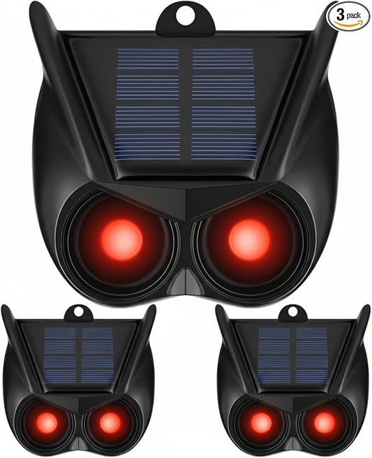Qualirey 3 Pack Solar Animal Repellent Nocturnal Predator Control Light Animal Repellent for Coyote, Raccoon, Deer, Skunk Outdoor Predator Deterrent Devices for Garden Yard Farm Chicken Coop