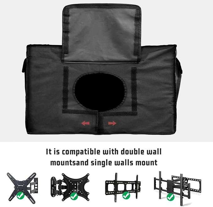 American Flag Outdoor TV Cover - 30-32 Inch Weatherproof, USA Flag Waterproof TV Enclosure with Zipper & Roll Up Front Flap
