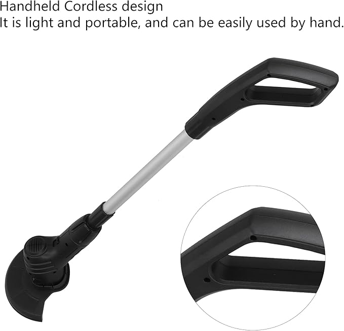 Electric Weed Wacker Cordless Stringless Electric Lawn Mower Handheld Long Battery Life Household Cordless Small USB Rechargeable Field Mower with 20 Replace Blades for Yard Garden