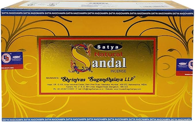 Natural Sandal Incense Sticks and Incense Stick Holder Bundle Insence Insense Satya Incense
