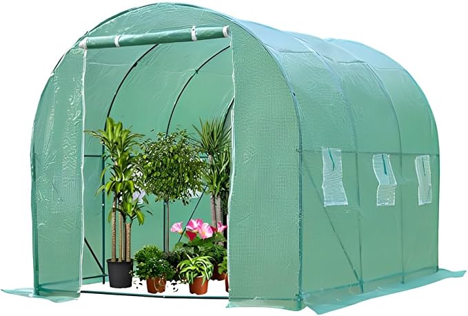 Greenhouse Walk-in Green House Greenhouse Kit with Observation Windows for Outdoor Plants Growing,Green Houses for Outside (L10'xW7'xH7')