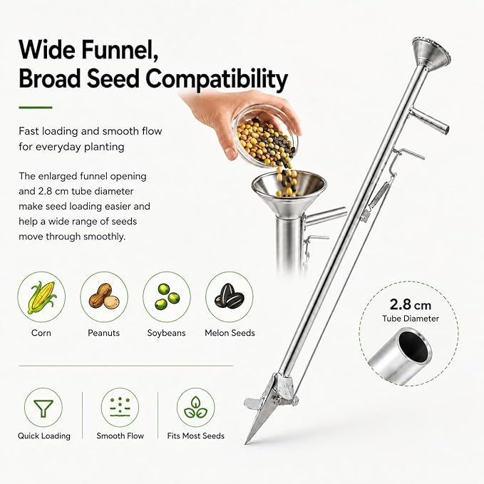 Seed Sower Gardening Tools Fertilizer Applicator Manual Seeder Vegetable Seeder Planter,Sowing and Fertilization,for Agriculture Garden